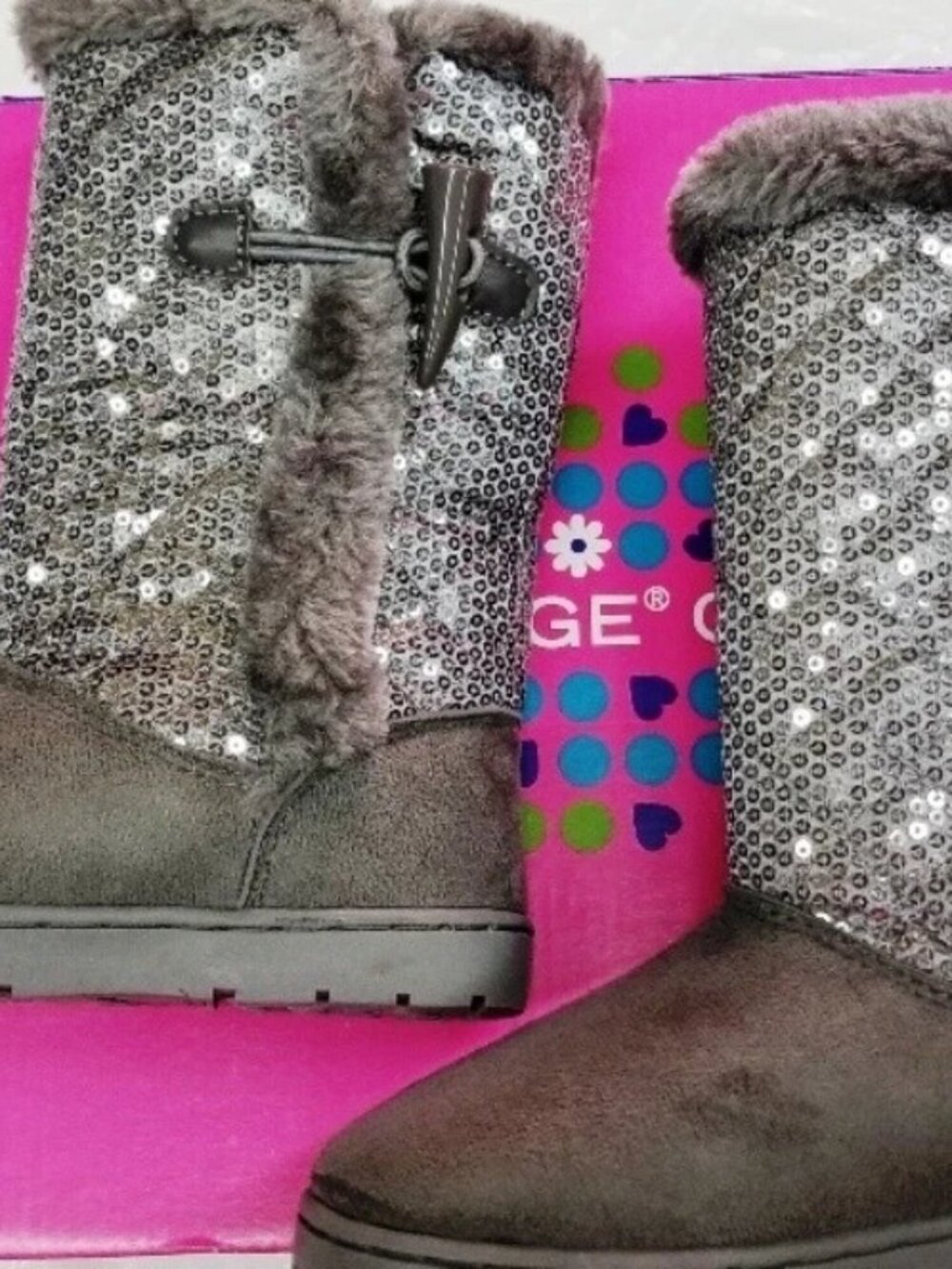 Rampage Girl's' Tammie Fashion Sequin Boots, 2 Colors, Size 2M or 11M - New/Box